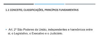 Direito constitucional Conceito classificações princípios fundamentais  Parte 1 [upl. by Haelahk]