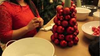 How To Make a Christmas Ornament Ball Tree [upl. by Nyvrem]