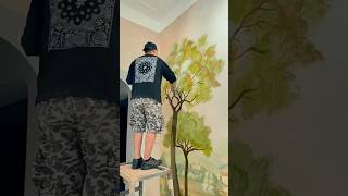 Transforming Spaces with Stunning Wall Art  Nature Mural Magic 🌄🎨 shorts youtubeshorts [upl. by Avirt]