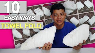 10 SIMPLE WAYS TOWEL FOLDING towelfolding [upl. by Aimo469]