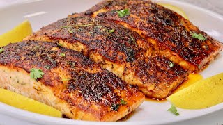 Garlic Butter Salmon Recipe  How Make Garlic Butter Salmon [upl. by Ollie]