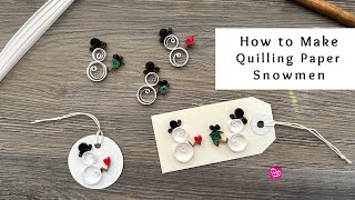 How to Make Tiny Quilling Paper Snowmen  Christmas Paper Crafts  Quilling for Beginners [upl. by Lindner915]