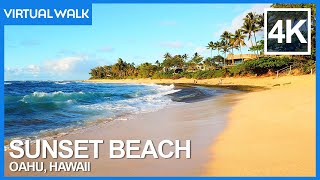 Sunset Beach Park 4K Virtual Walking Tour  North Shore Oahu Hawaii Beach Walk amp Travel Guide [upl. by Fabozzi]