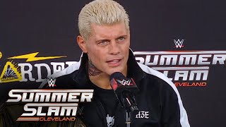 Cody Rhodes comments on Roman Reigns’ return SummerSlam 2024 Press Conference highlights [upl. by Kcirneh]