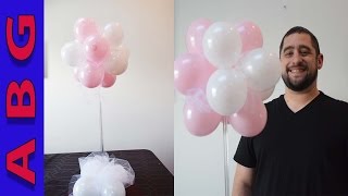 How to make a topiary balloon decoration centerpiece for Baby Shower decoaration ideas [upl. by Dylane]