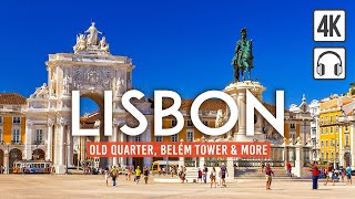 Lisbon 4K Walking Tour Portugal  3h Tour with Captions amp Immersive Sound 4K Ultra HD60fps [upl. by Hiltan367]