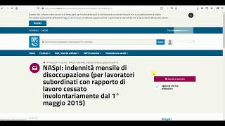 Presentazione domanda Naspi online disoccupazione naspi tutorial [upl. by Netsryk]