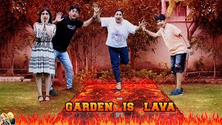 GARDEN IS LAVA  Floor is lava  Family Comedy Challenge  Aayu and Pihu Show [upl. by Adekan]