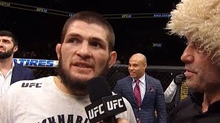 Слова Хабиб Нурмагомедов после боя против Эл Яквинта  Хабиб стал чемпионом UFC [upl. by Hselin667]