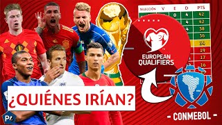 Si la ELIMINATORIA UEFA fuera como la de CONMEBOL ¿Quiénes irían al mundial QATAR 2022 [upl. by Eelik492]