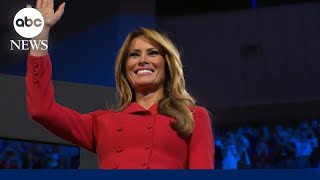 Melania Trump enters RNC convention hall to roaring applause and standing ovation [upl. by Otsuaf]