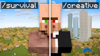 I Gave Creative Mode to VILLAGERS for 24 Hours in Minecraft [upl. by Benildas78]