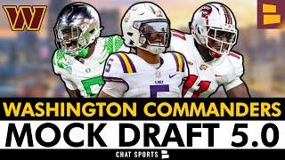 Commanders 7Round Mock Draft Jayden Daniels Becomes The Chosen One  Commanders Draft Rumors [upl. by Nwahsear]