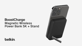 Belkin BoostCharge Magnetic Wireless Power Bank 5K  Stand [upl. by Sefton65]