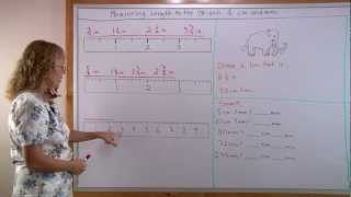 Measuring length to the nearest 18 inch and in centimetersmillimeters [upl. by Nerrat]