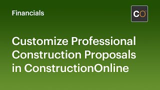 Customize Professional Construction Proposals [upl. by Ahpla]