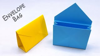 Origami Paper Handbag Shape Envelope 🎀 Without Glue Tape  Making Easy Paper Bag Envelopes [upl. by Tnelc]