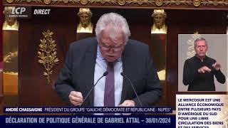 André Chassaigne répond au discours de Gabriel Attal [upl. by Einalam]