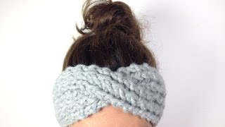 How to Loom Knit a Turban Headband  Ear Warmer DIY Tutorial [upl. by Jodee]