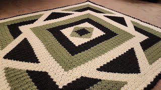 Part 3  The C2C Kaleidoscope Blanket  Crochet Tutorial Working the 2nd Tier [upl. by Ritz]