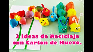 3 Manualidades Para Hacer En Casa Con Cartón De Huevo En Compañía De Los Niños [upl. by Othelia]