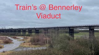 Train’s  “The Iron Giant”  Bennerley Viaduct Ilkeston 158’s195’s and 66013 [upl. by Howlend430]