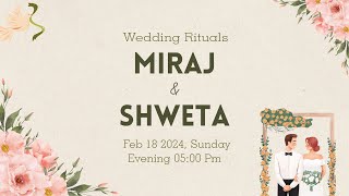 🔴 LIVE II WEDDING RITUALS II MIRAJ WEDS SHWETA II 18th FEB 2024 SATURDAY [upl. by Maryly]