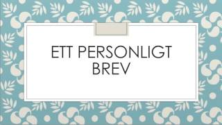 Skriva på SFI Personligt brev [upl. by Nyra]