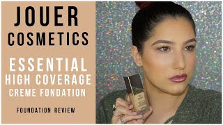 JOUER COSMETICS ESSENTIAL HIGH COVERAGE CREME FOUNDATION  REVIEW amp DEMO [upl. by Carvey]