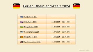 Ferien Rheinland Pfalz 2024 [upl. by Lindemann]