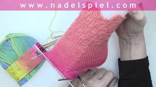 Socken stricken mit eliZZZa  Anfängersocken  Die einfachste Ferse Teil 1 [upl. by Dijam]