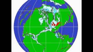 Continental drift animation centred on the UK [upl. by Bergwall]