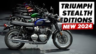 New Triumph Bonneville Stealth Editions Announced Speed Twin T120 Bobber amp More [upl. by Tirrell]