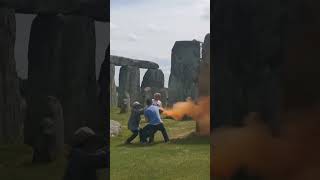 Stonehenge sprayed with paint by environmental protesters [upl. by Shelman636]