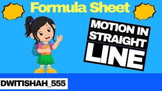 Formula sheet Chapter Motion in a straight line  Formula of chapter motion in a straight line [upl. by Adlemy]