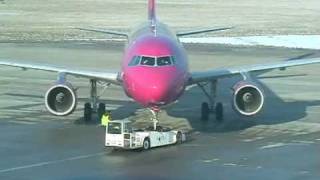 Wizz Air departure  KatowicePyrzowice airport 31122008 [upl. by Rosenfeld624]