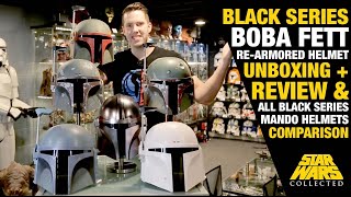 Black Series Boba Fett ReArmored Helmet Unboxing amp Review [upl. by Olvan]