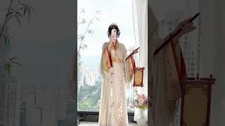 Rice white traditional Chinese clothing long skirt Hanfu 4599 [upl. by Cordula]