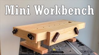 PORTABLE WORKBENCH BUILD  Small Space Budget Woodworking [upl. by Farhi]