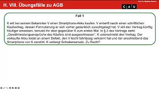 BGB AT – Folge 26 Fragen zur Übungsklausur und Übungsfälle zu AGB [upl. by Astra]