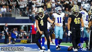 NFL drops the hammer on Saints QB Derek Carr for having too much fun during win over Cowboys [upl. by Niwle]