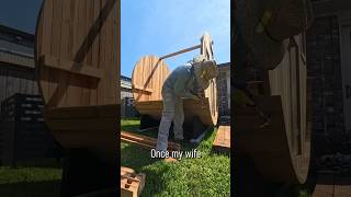 Building Our 6 Person Barrel Sauna  Redwood Outdoors [upl. by Cherilynn]