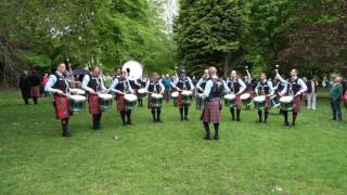 Bangor 2017  Field Marshal Montgomery Pipe Band Drum Corps  warming up [upl. by Chelton331]