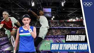 🔋How badminton athletes train🏸  How Olympians Train [upl. by Hylan328]