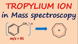 Tropylium ion Mass spectroscopy  Significance of peak in spectra [upl. by Furlong994]