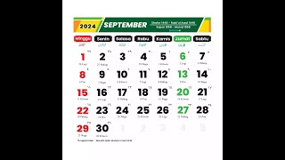 Kalender September 2024 dan Hari Libur [upl. by Ailuig]