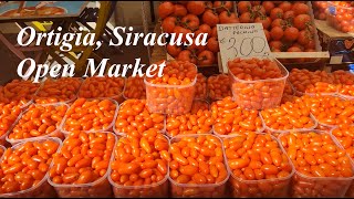 ORTIGIA market walk in Siracusa Sicily [upl. by Dranek]