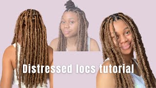 DISTRESSED BUTTERFLY LOCS TUTORIAL🦋  CROCHET BUTTERFLY LOCS [upl. by Pfaff]