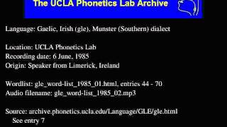 Gaelic Irish audio glewordlist198502 [upl. by Ottavia793]