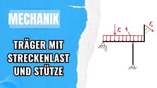 Auflagerkräfte berechnen bei Streckenlast und Einzelkräften  Technische Mechanik Nachhilfe [upl. by Scopp]